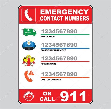 Emergency telephone number .